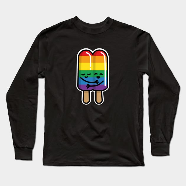 Lesbian Gay couple popsicle Rainbow flag LGBT love Long Sleeve T-Shirt by LaundryFactory